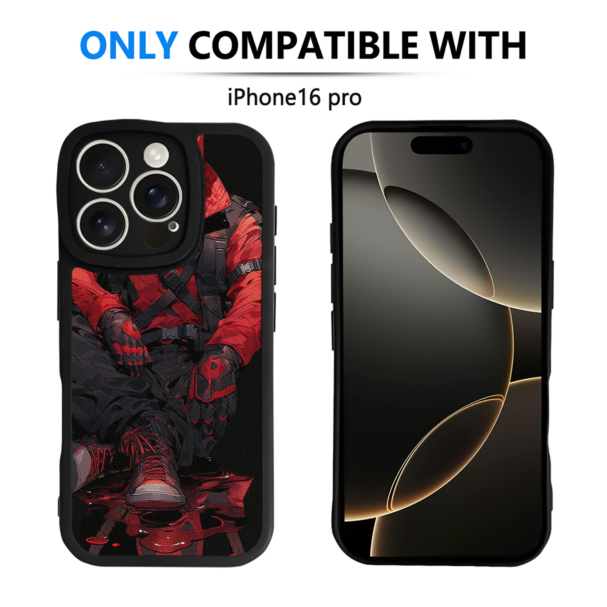 （画像用） Deadpool デッドプール 【iPhone 16シリーズ対応】シリコンスマホケース（レザー調） 材質：シリコン